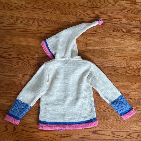Earth Ragz Sweater Hand Knit Jacket Hoodie Girls XL Cutest Thing EVER!! PERFECT - Picture 2 of 6